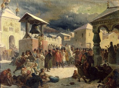 Die Veche in der Republik Nowgorod, 1861 von Vasily Grigorievich Khudyakov